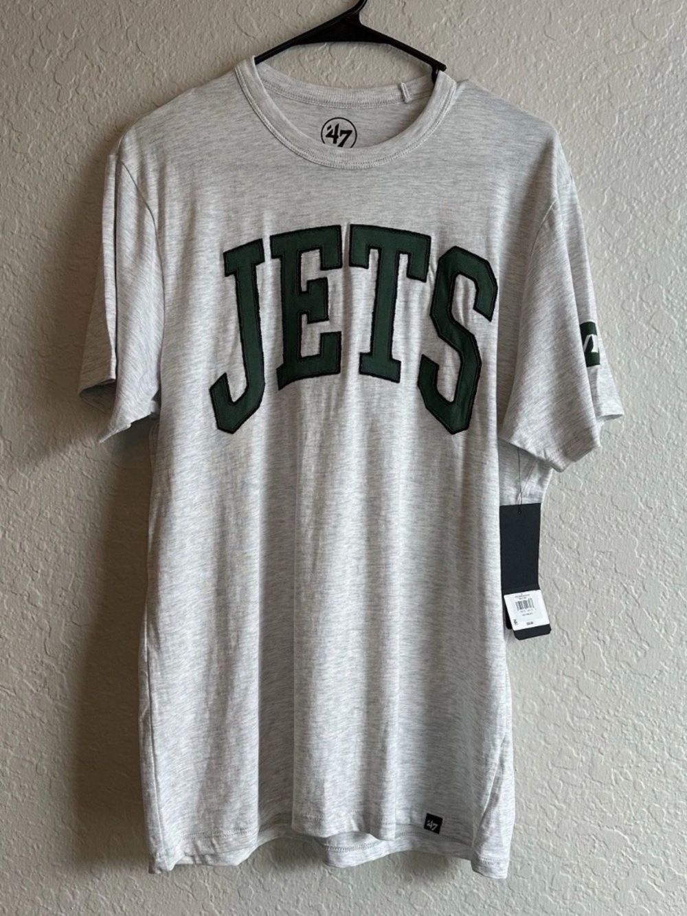 NWT New York Jets ‘47 BRAND Gray Patch T-Shirt Men’s Medium 🔥